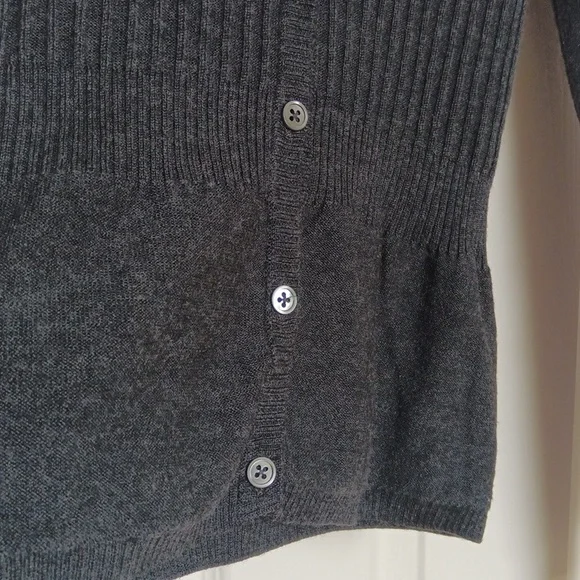🐑 Ptp16.5“-20" Italian Yarn Women's Gray Cardigan Sweater NWOT - Picture 5 of 9
